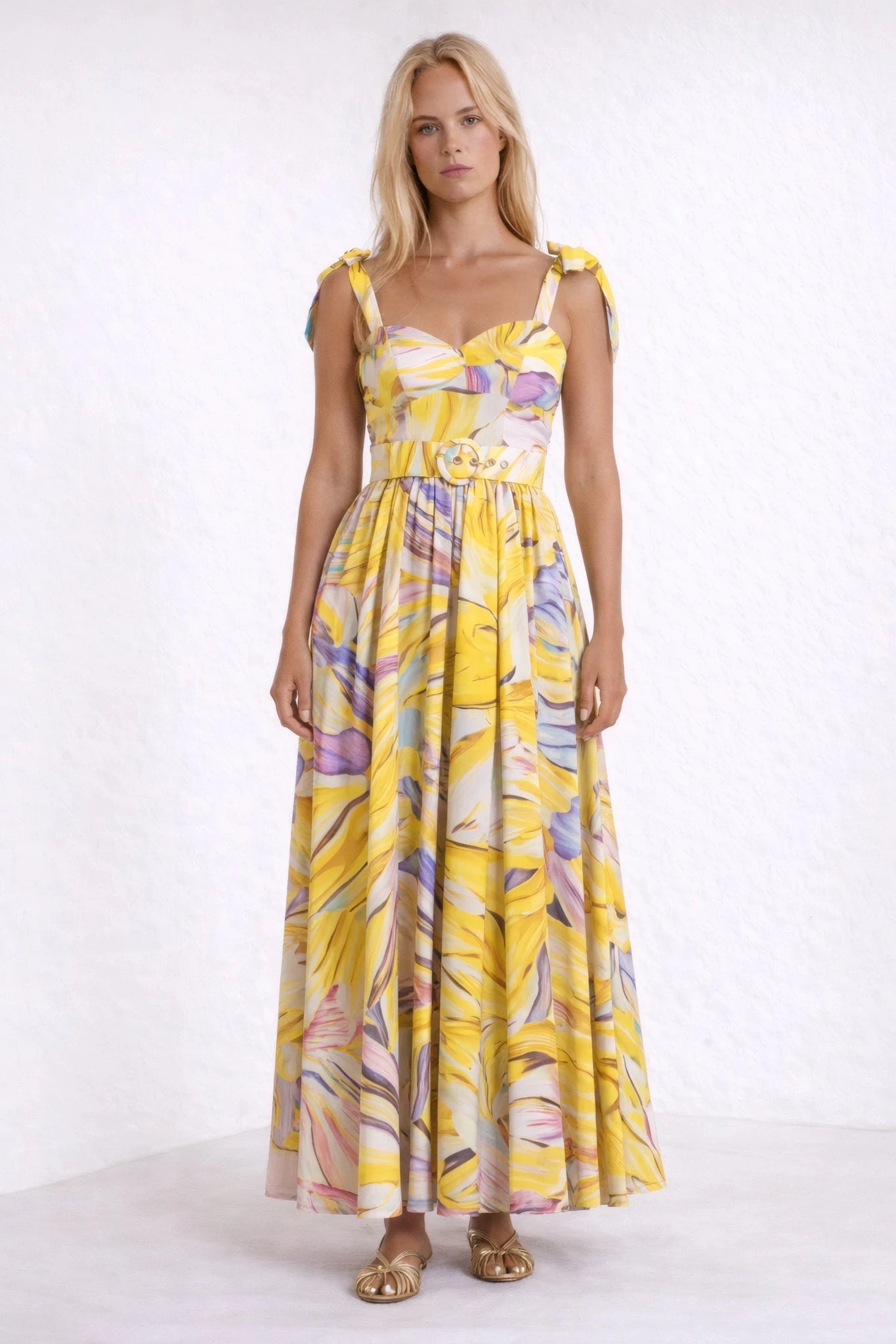 Belted Tie - Shoulder Maxi Dress | Elora Venecci
